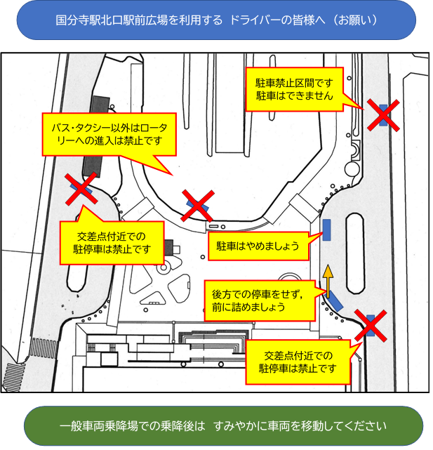 一般車両乗降場内でのお知らせ