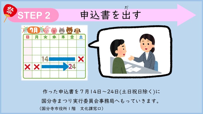 ステップ2　申込書を出す