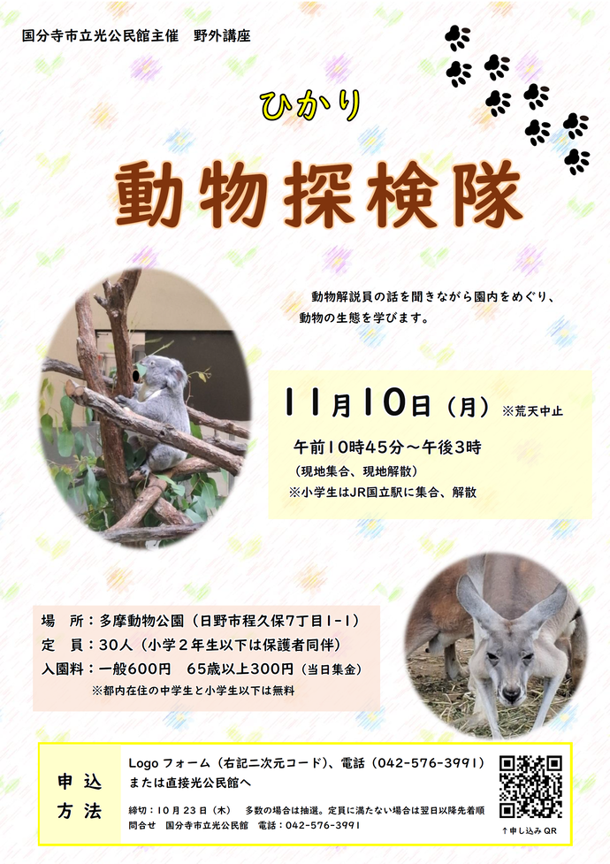 野外講座ちらし