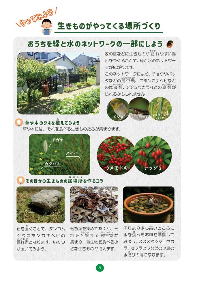 やってみよう！生きものがやってくる場所づくり