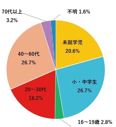 参加者年齢層別の割合（円グラフ）